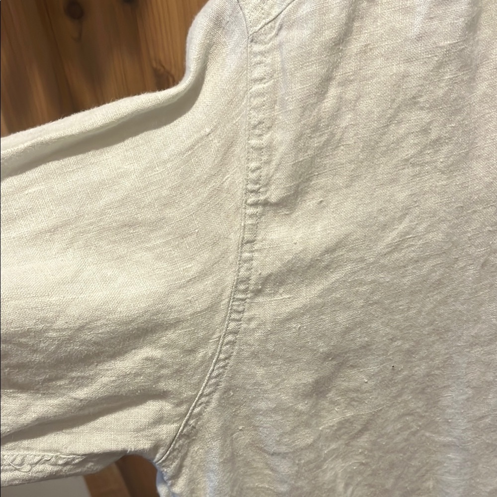 Chico's Soft Blue/Green Button-Up 100% Linen - Picture 3 of 12
